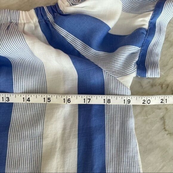 Chocolate cotton blend flower embroidered summer striped blue/white dress size L - Picture 6 of 7